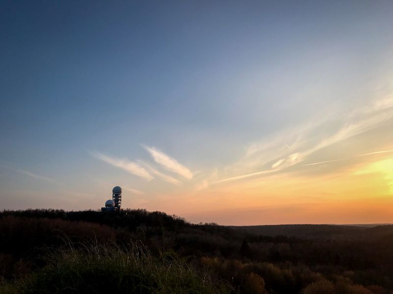The sunset at Teufelsberg, Berlin, Germany