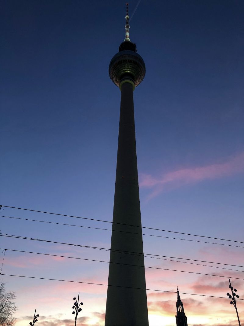 Tv Tower in berlin by the sunset
